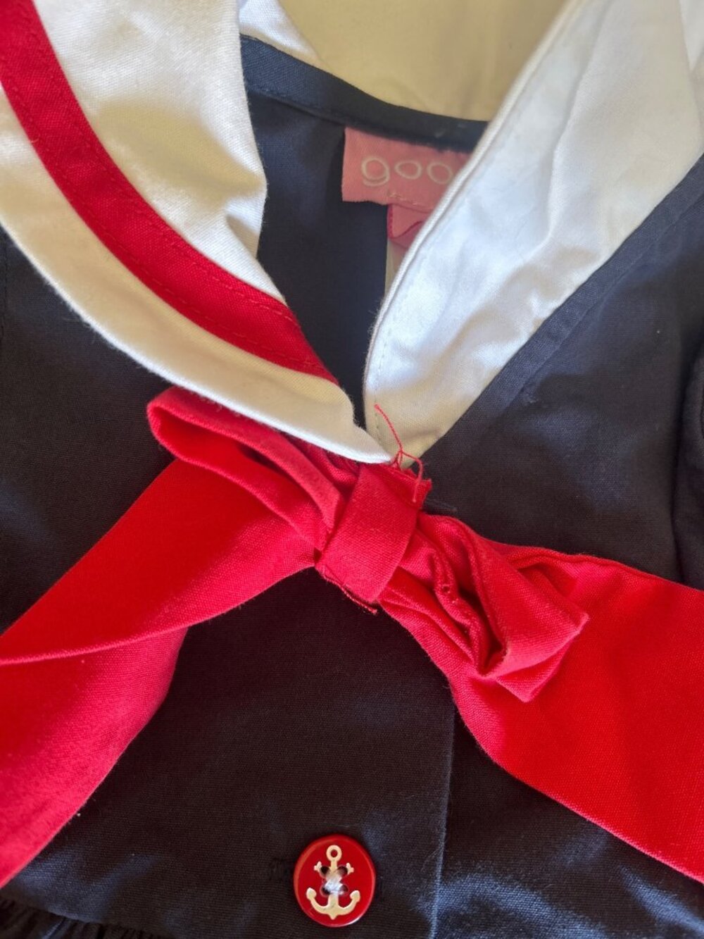 Goodlad Toddler Girls Nautical Sailor Dress Navy/Red/White 24M Vintage-Inspired - Picture 8 of 11